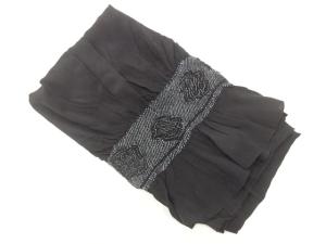 正絹　絞り松皮菱に青海波模様男物兵児帯